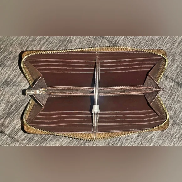 Coach Coated Canvas Signature Long Zip Wallet With Stars - Picture 2 of 2